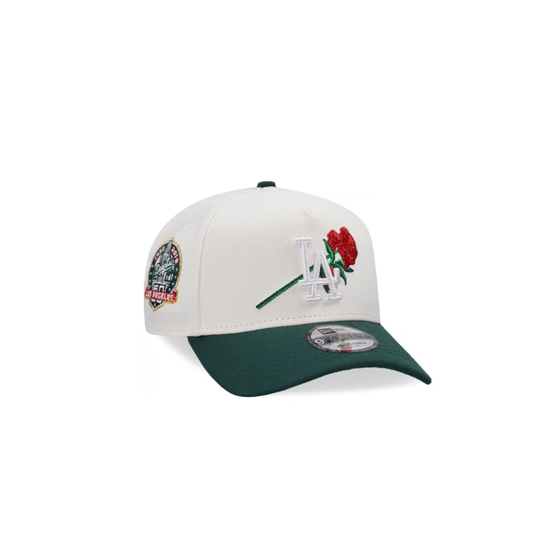 Los Angeles Dodgers – 9FORTY – Off-White/Green (Rose Edition)