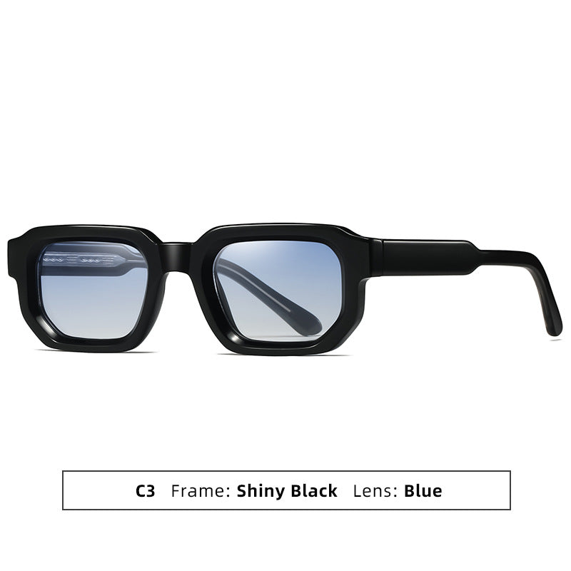 Structural Hex-Square Sunglasses - Black/Blue