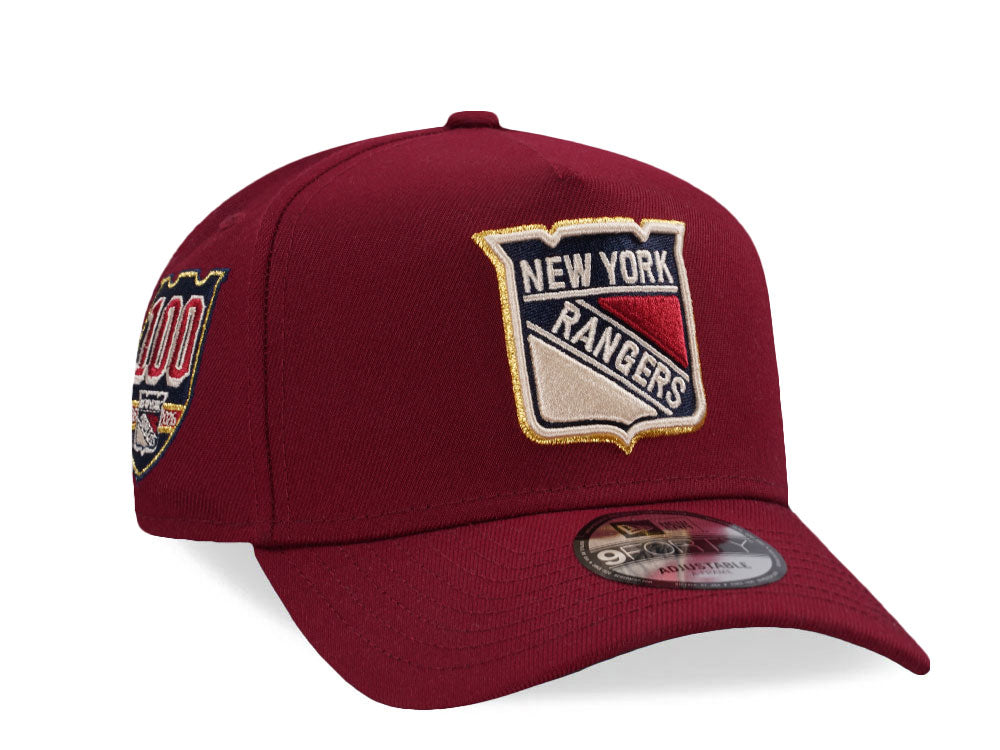 New Era New York Rangers 100th Anniversary Cardinal Red