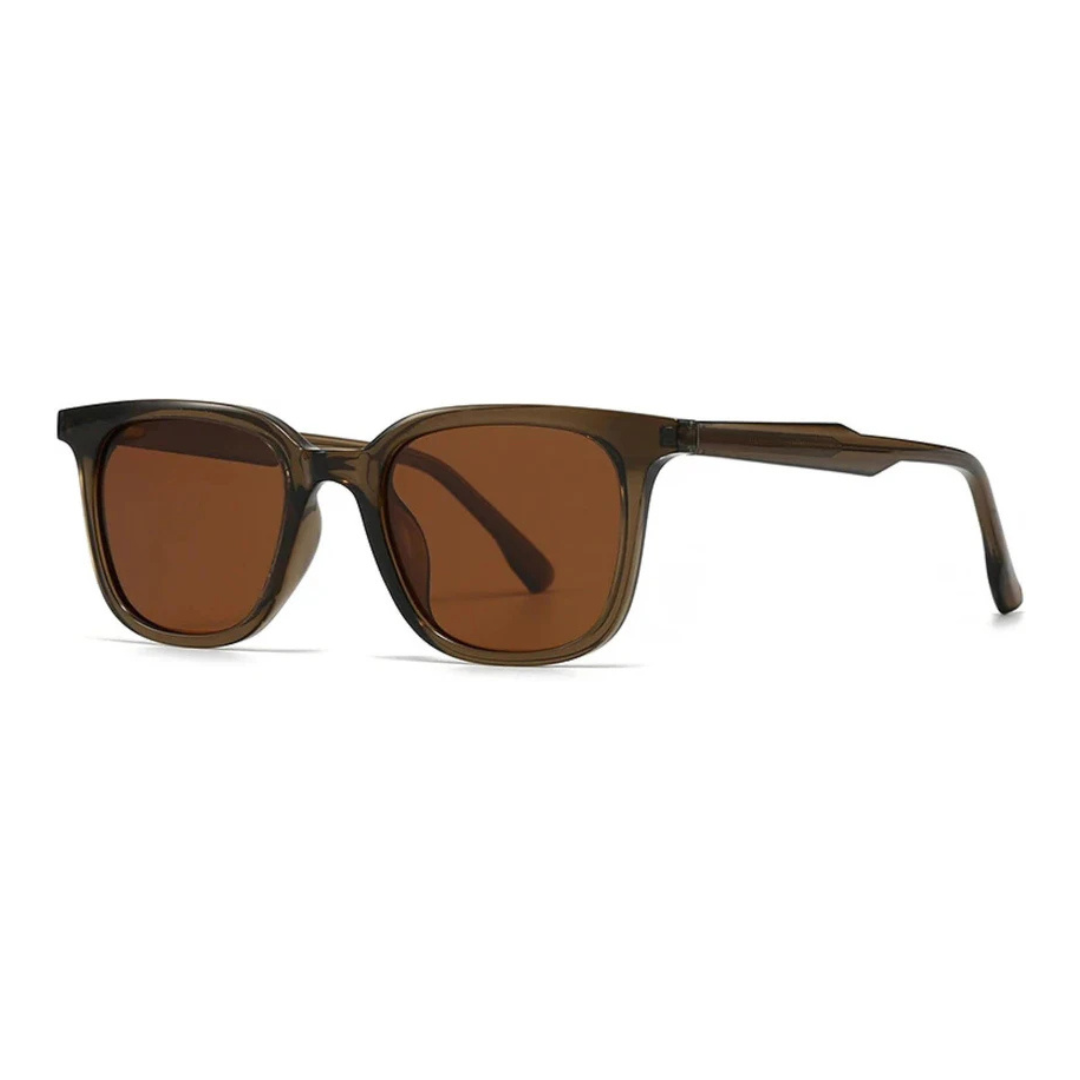 Classic Polarized Square Sunglasses – Translucent Olive w/ Brown Lenses
