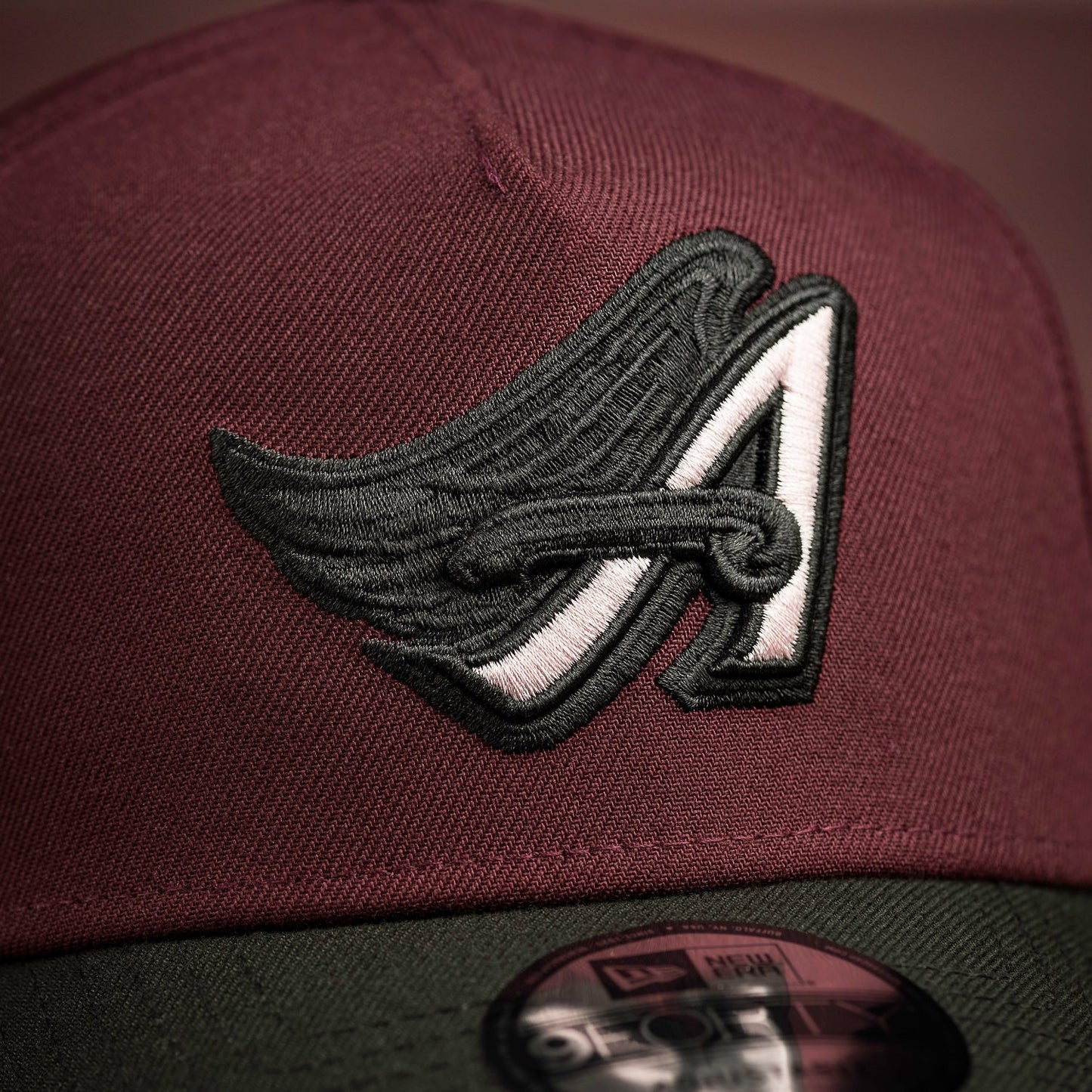 ANAHEIM ANGELS MLB MAROON BLACK TWO TONE GREY UV / NEW ERA 9FORTY A-FRAME
