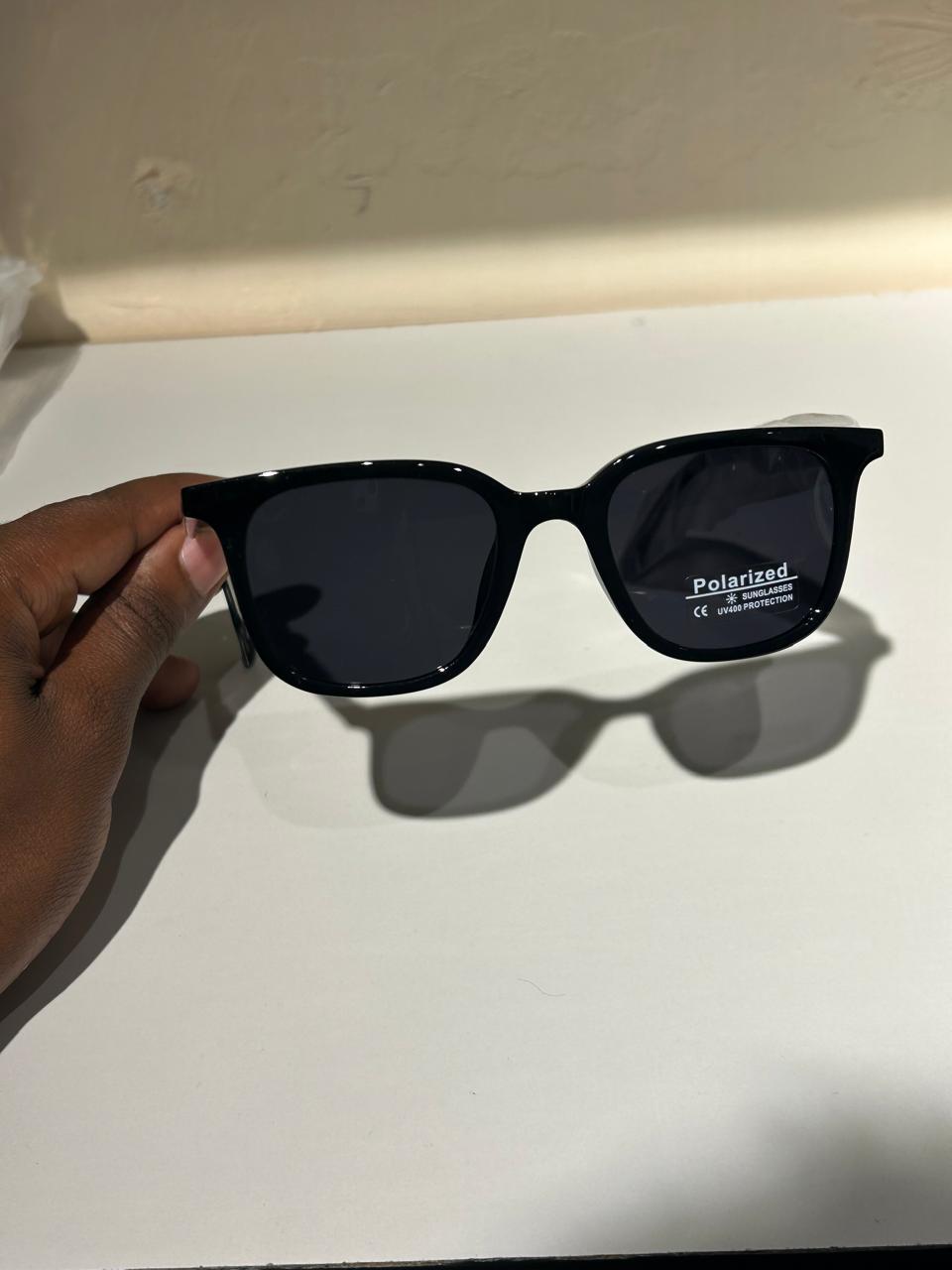 Classic Polarized Square Sunglasses – Gloss Black w/ Dark Smoke Lenses