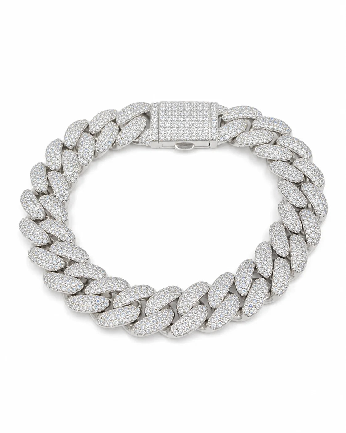 iced-out Miami Cuban link bracelet 8 inches