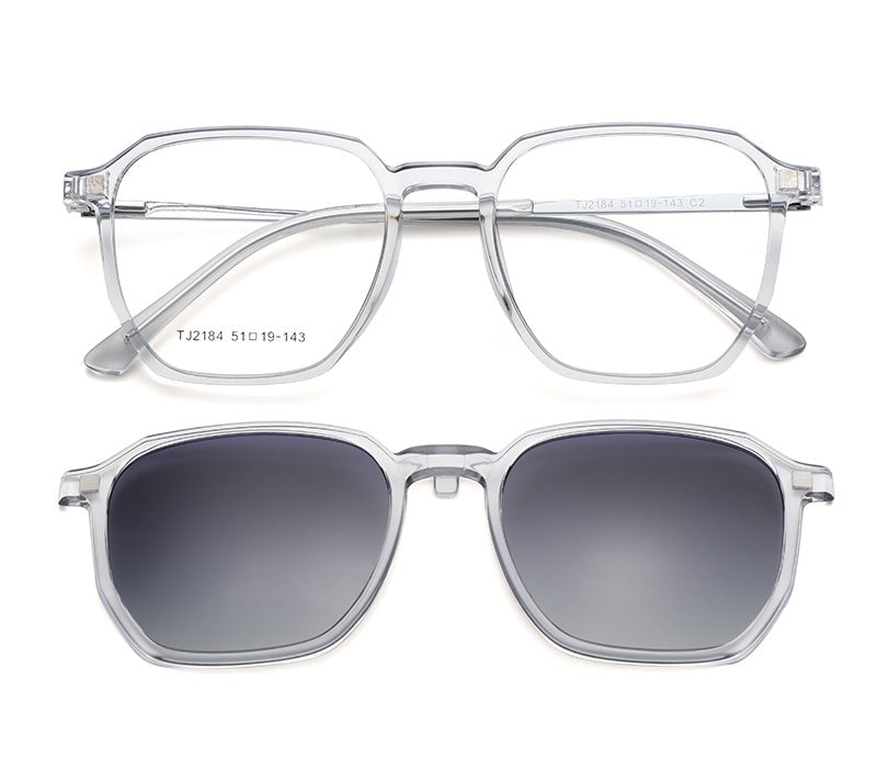 Grey Crystal Transparent full rim square sunglasses