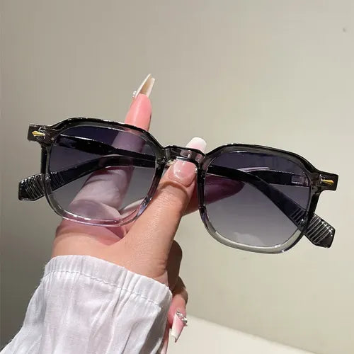 Square Full Frame Sunglasses with PC Lens Material