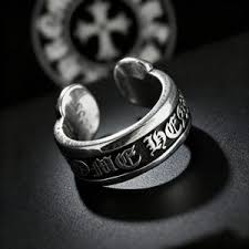 Chrome Hearts Style Gothic Script Sterling Silver Street Ring