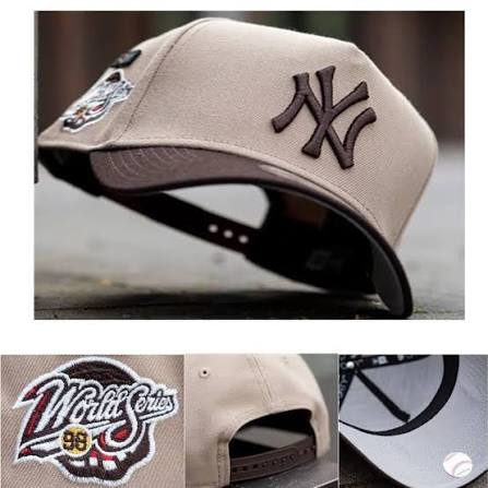 New Era 9FORTY A-Frame snapback baseball cap featuring the New York Yankees logo brown and beige in color