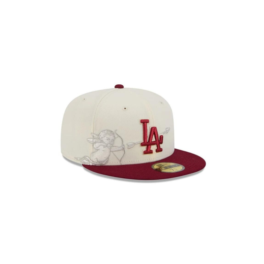 Los Angeles Dodgers – 59FIFTY Fitted – Cream/Maroon "Cupid"