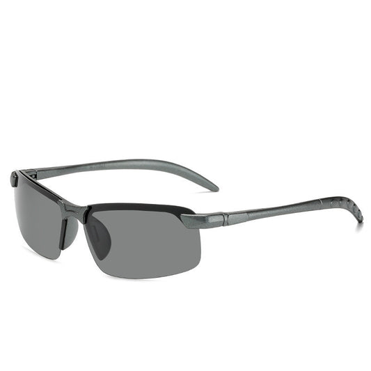 Techwear Sport Shield Sunglasses – Matte Silver w/ Dark Smoke Lenses