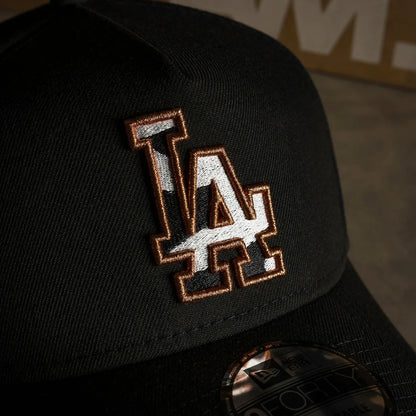 LOS ANGELES DODGERS MLB COW PRINTED LOGO BLACK KELLY GREEN UV / NEW ERA 9FORTY A-FRAME