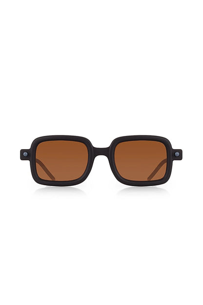 Industrial Square Sunglasses – Matte Black w/ Amber Lenses