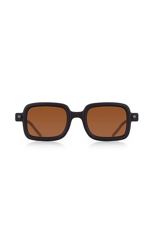 Industrial Square Sunglasses – Matte Black w/ Amber Lenses