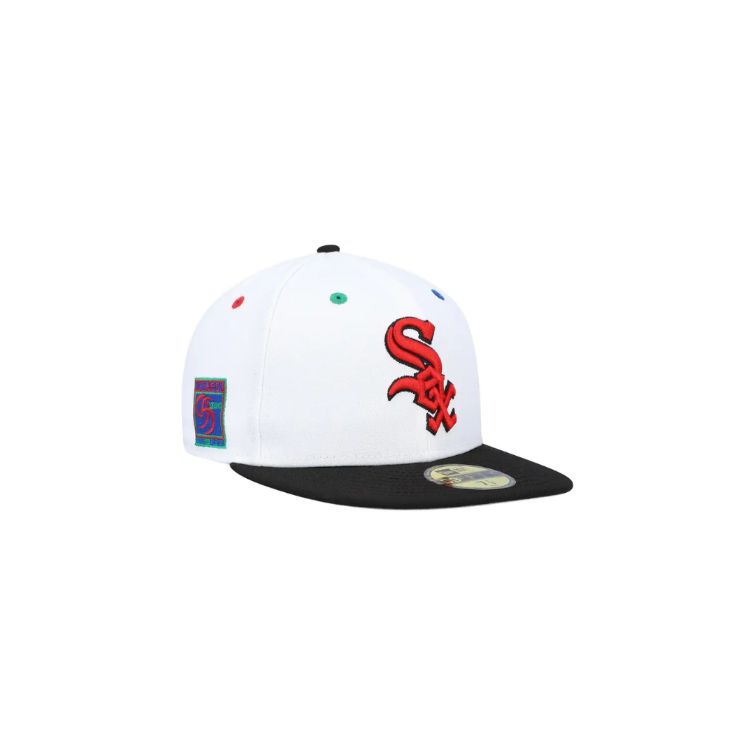 Chicago White Sox – 59FIFTY Adjustable – White/Black "Multi-Eyelet"