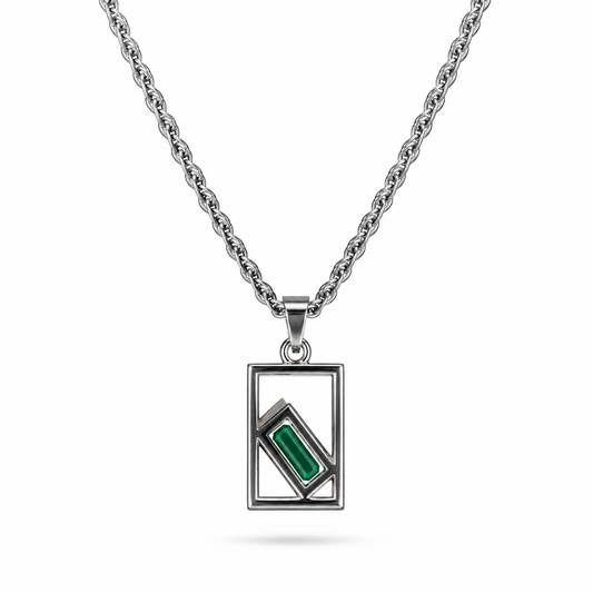 Framed Emerald Drop – Silver