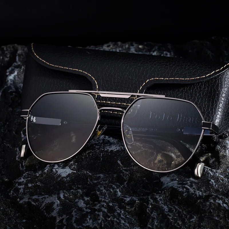 Metal Frame Sunglasses For Men Double Bridge