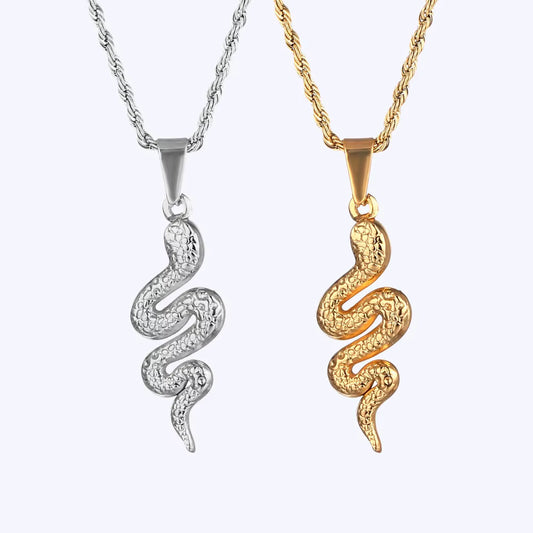 Cobra Snake Pendant Chain (Available in both silver and gold)