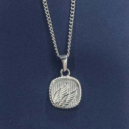 Angel Wing Pendant Men's Necklace Curb Chain