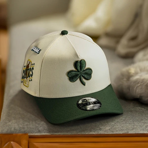 BOSTON CELTICS NBA CHROME WHITE GREEN UV / NEW ERA 9FORTY
