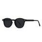 Round Frame Unisex Black AC Material Full Frame Sunglasses
