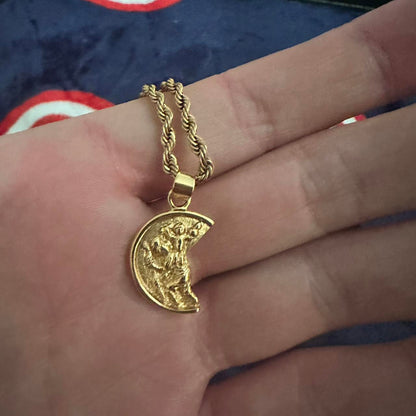 St. Christopher Men Necklace (In silver and gold)