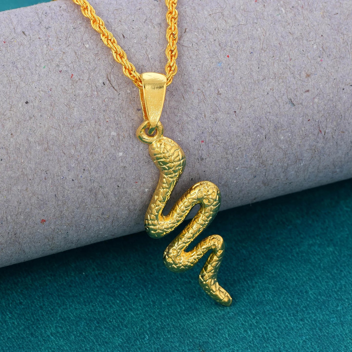 Cobra Snake Pendant Chain (Available in both silver and gold)