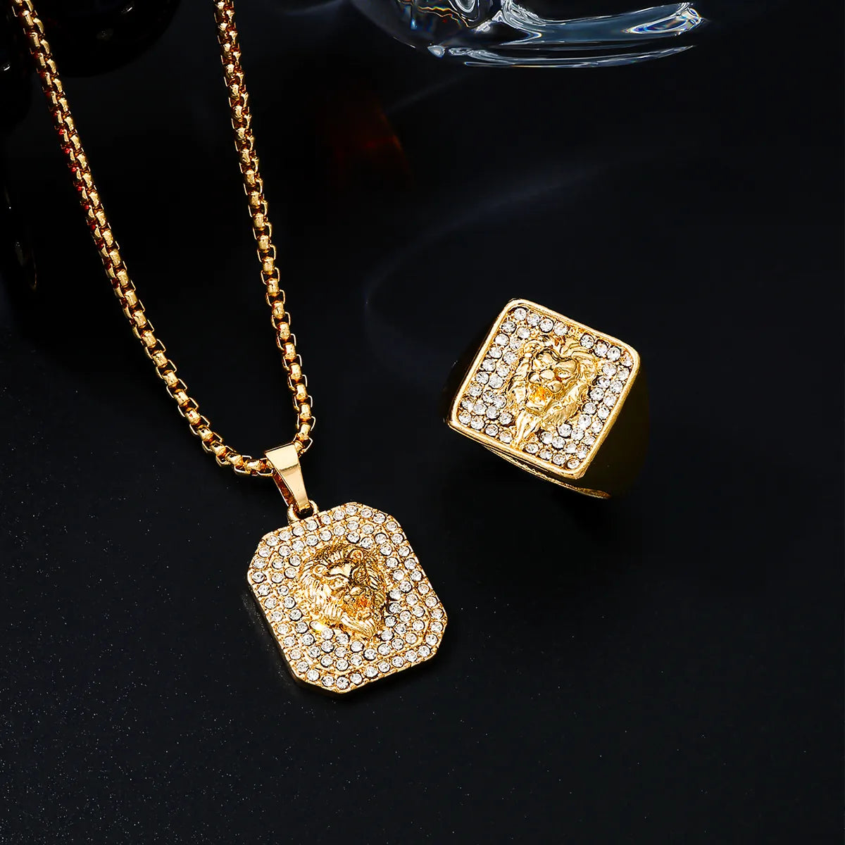 Alloy Men's Jewelry Set Men Necklace and Ring