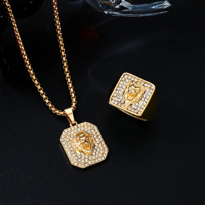 Alloy Men's Jewelry Set Men Necklace and Ring