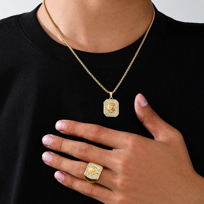 Alloy Men's Jewelry Set Men Necklace and Ring