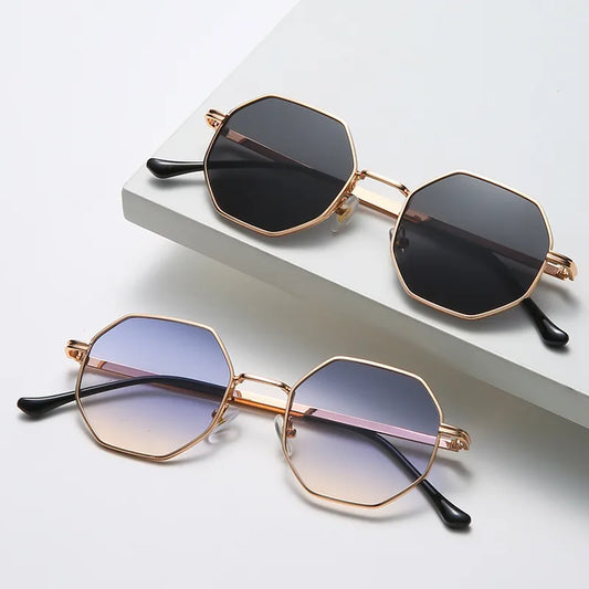 Retro Hexagon PC UV400 Protection  Women Sunglasses