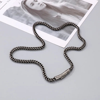Necklace Vintage Polished Double-Sided Dragon Bone Chain