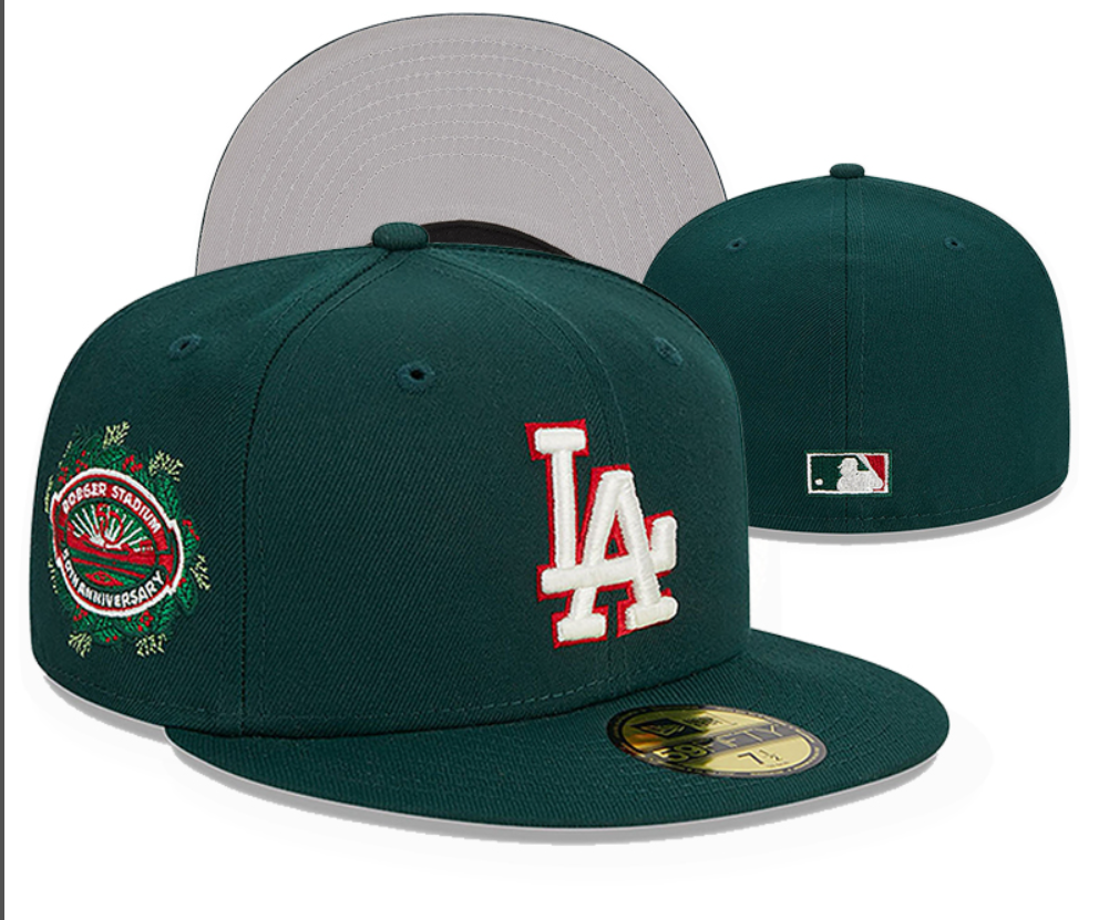 Green fitted cap in three options