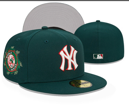 Green fitted cap in three options