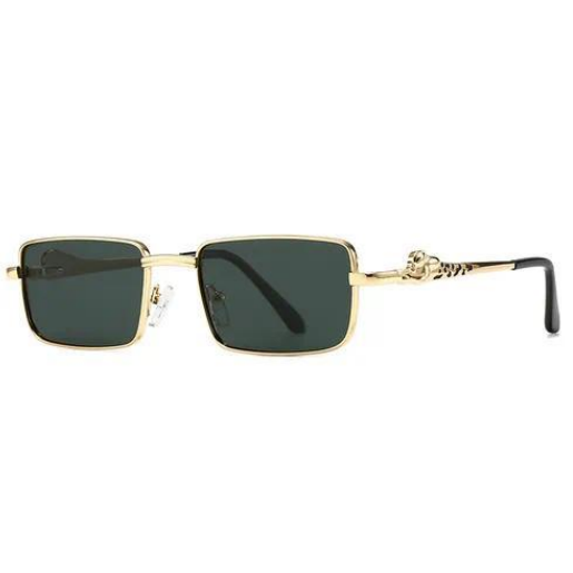 Narrow Rectangular – Gold / Dark Green