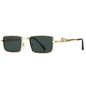 Narrow Rectangular – Gold / Dark Green
