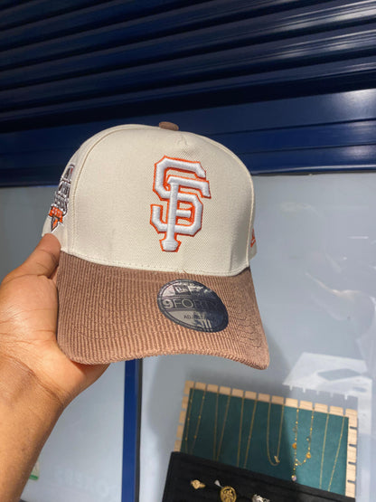 San Francisco Giants --9FORTY New Era Snapback--cream crown and a brown corduroy visor