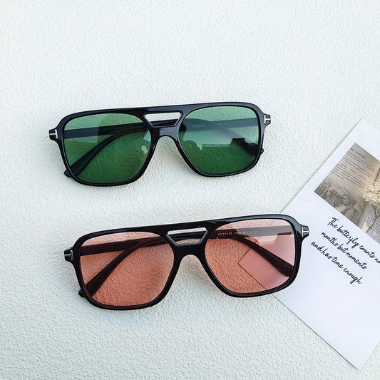 n Color Block PC UV400 Protection Resin Oval Women Sunglasses