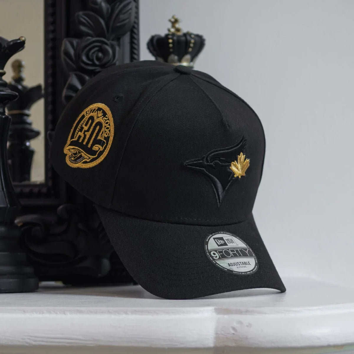 New Era 9FORTY A-Frame Snapback Hat featuring the Toronto Blue Jays MLB team