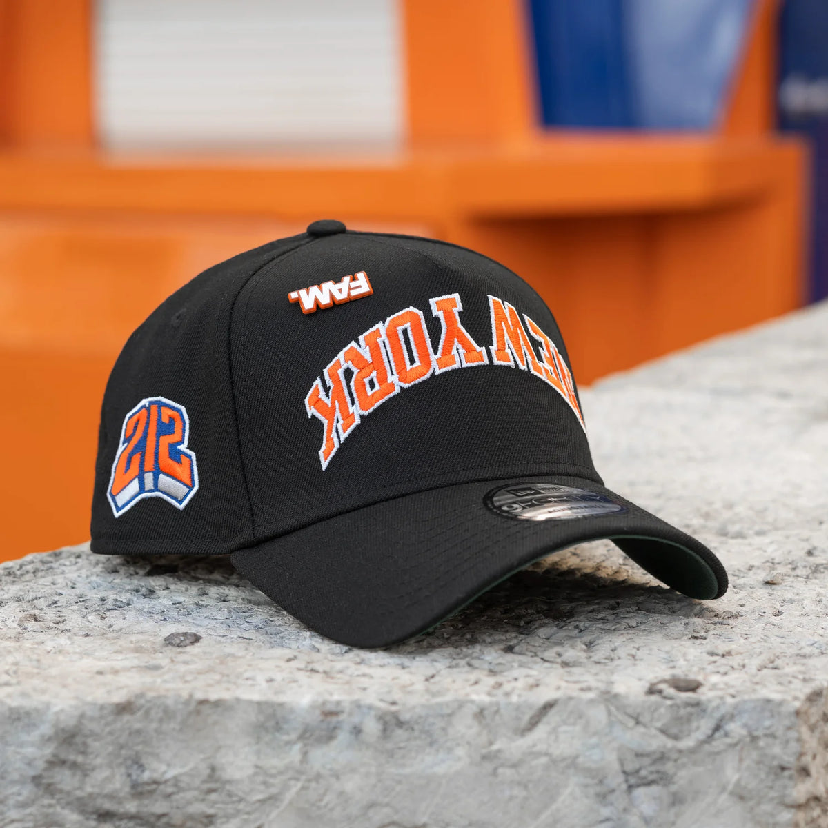 New Era 9FORTY A-Frame New York Knicks Upside Down Script Adjustable Hat