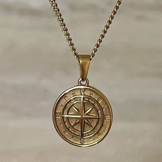 North Star Pendant Chain Mens Necklace