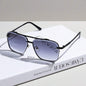 Men's Frameless Aviator Sunglasses with PC Lens Material in Silver,
