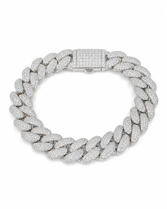 iced-out Miami Cuban link bracelet 8 inches