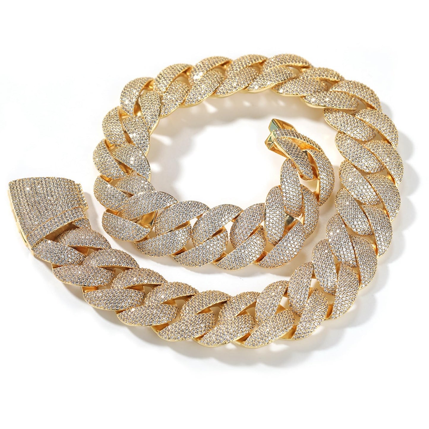 iced-out Miami Cuban link bracelet Gold 8 inches