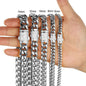 Miami Cuban Link chains in varying millimeter widths, ranging from 8mm to 14mm