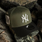 New Era New York Yankees Two-Tone Olive and Black 9FIFTY Snapback Cap.