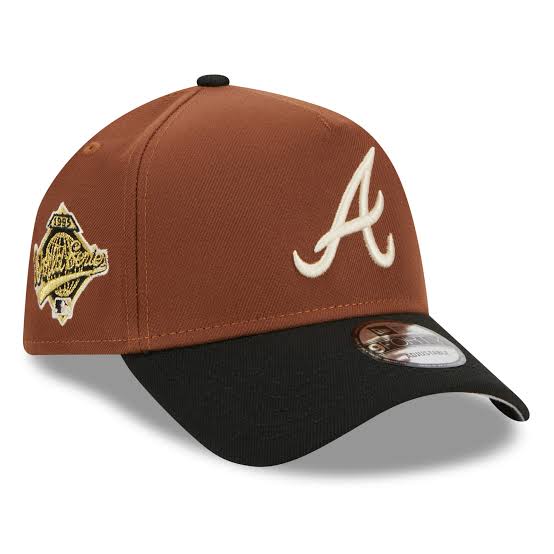 Men's Atlanta Braves New Era Brown Harvest A-Frame 9FORTY Adjustable Hat.
