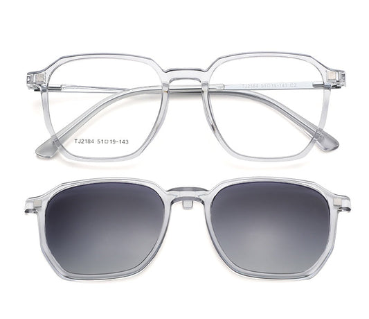 Grey Crystal Transparent full rim square sunglasses
