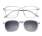 Grey Crystal Transparent full rim square sunglasses