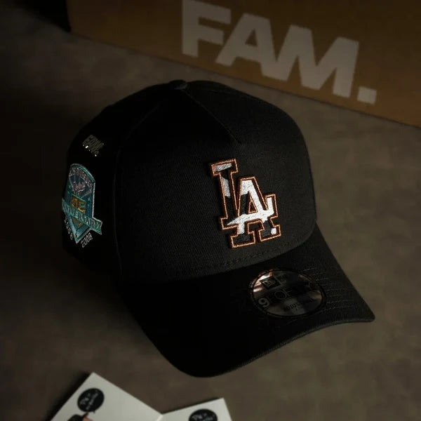 New Era 9FORTY A-Frame Los Angeles Dodgers Cow Print Logo Snapback Cap.