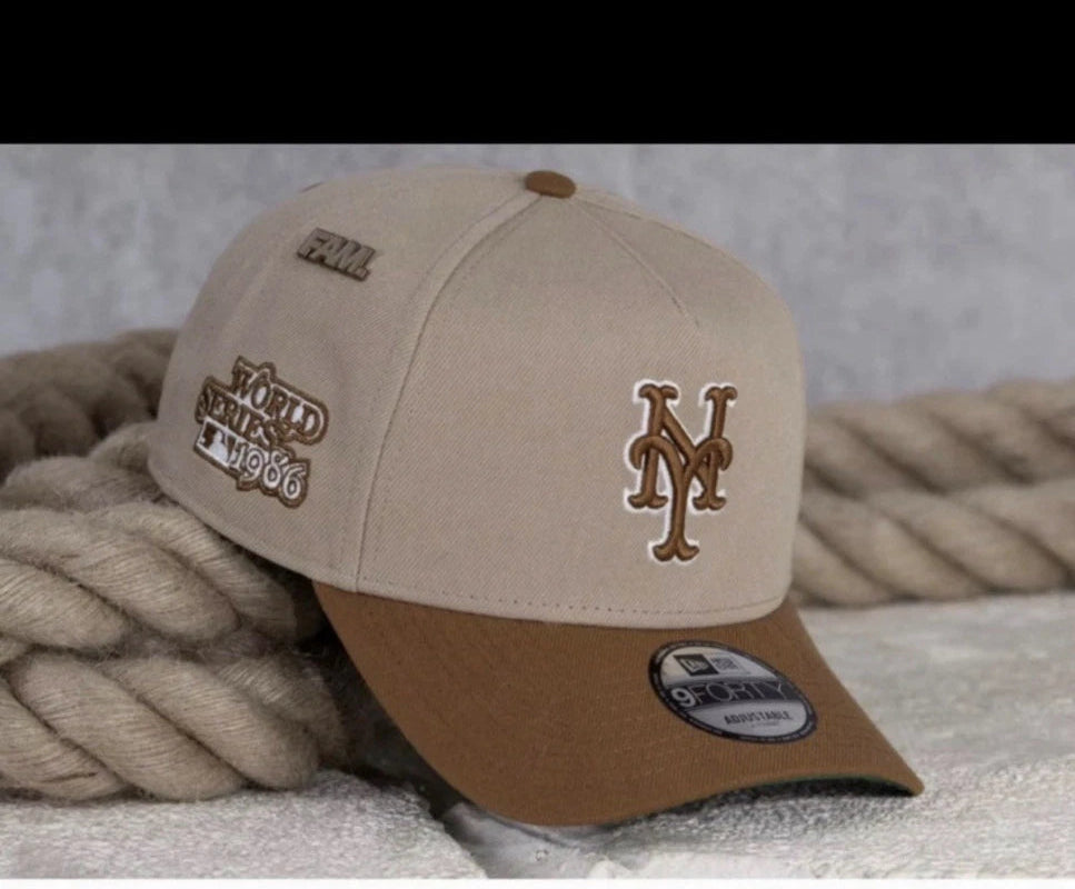 New Era New York Mets 40th Anniversary 9FORTY A-Frame Snapback Hat camel wood