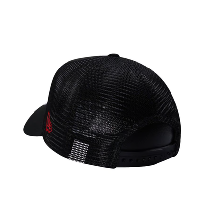 9Forty A-Frame Trucker Hat combines a structured black panel design with a classic curved peak.
